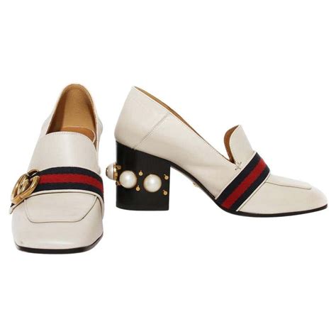 vintage gucci loafers women's|gucci pearl heel loafer.